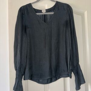 a new day Black V-Neck Blouse